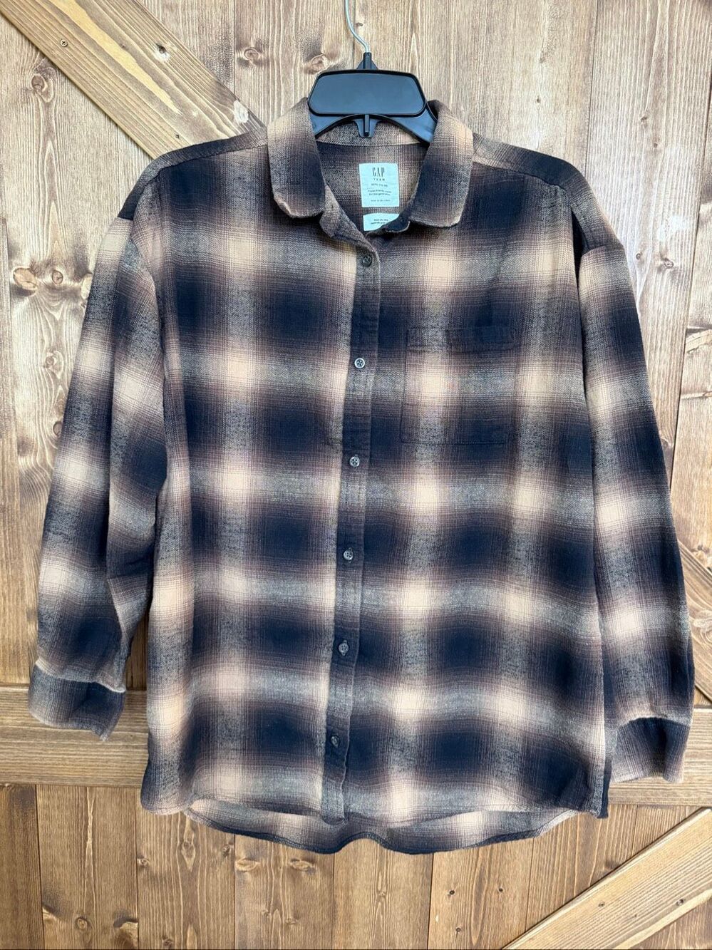 Gap Teen Plaid Button-Up Shirt – Size XXXL (18–20) (7975)
